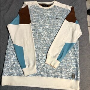A.Tiziano Men's Grant Crew
Sweatshirt in the Cream Brown Ligh
Blue Size 3XL
